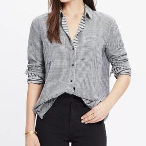 Madewell oversized boyshirt black white gingham XS